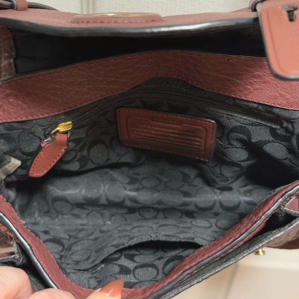 COACH Bleecker Boudreaux Pebbled Leather Mini Brooklyn Messenger Bag - Picture 8 of 16